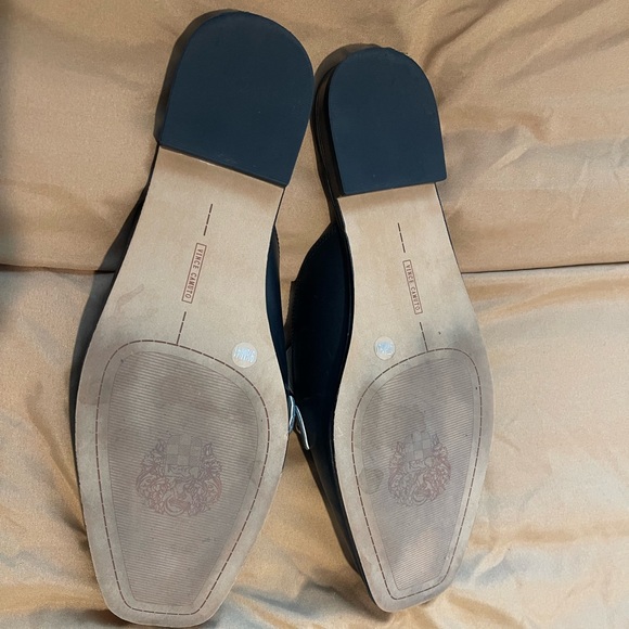 Vintage Vince Camuto Old Money Black Leather W/ Gold Buckle Loafer Size 9.5 - Picture 5 of 12